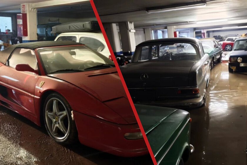 Coches clásicos para cine inundados en Granollers, Expomotor lucha por salvarlos