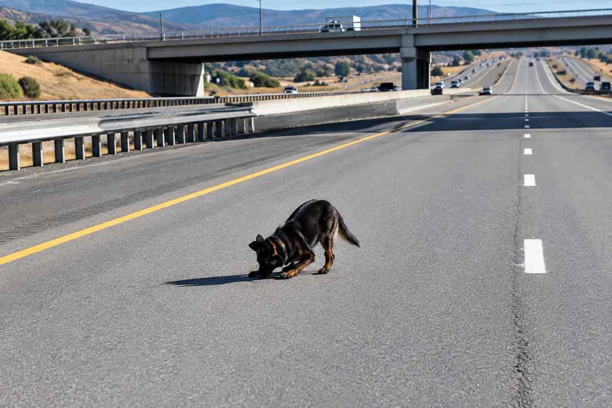 Bruno, il cane poliziotto che ha saltato da un cavalcavia e sopravvissuto